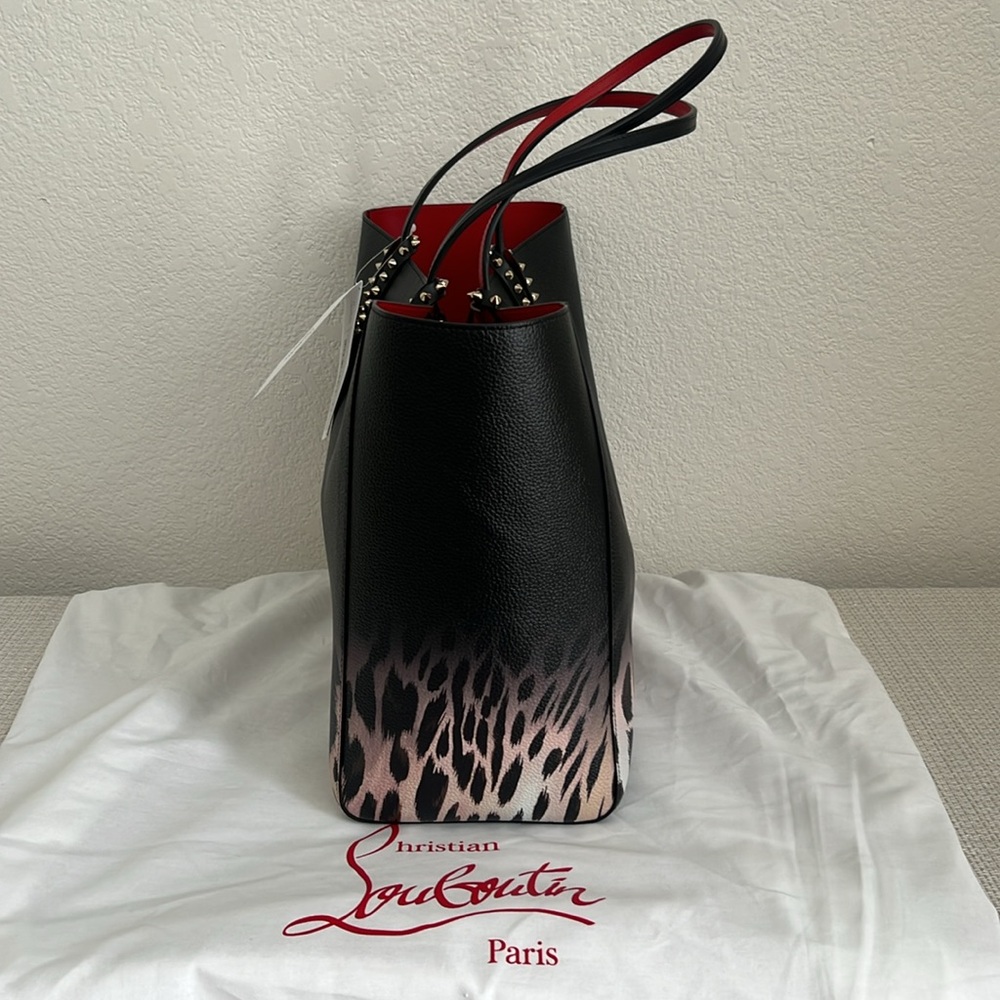 🔺Christian Louboutin🔺Large Cabata Leopard Ombré Leather Print Tote - Picture 7 of 16